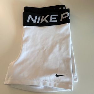 white nike pros